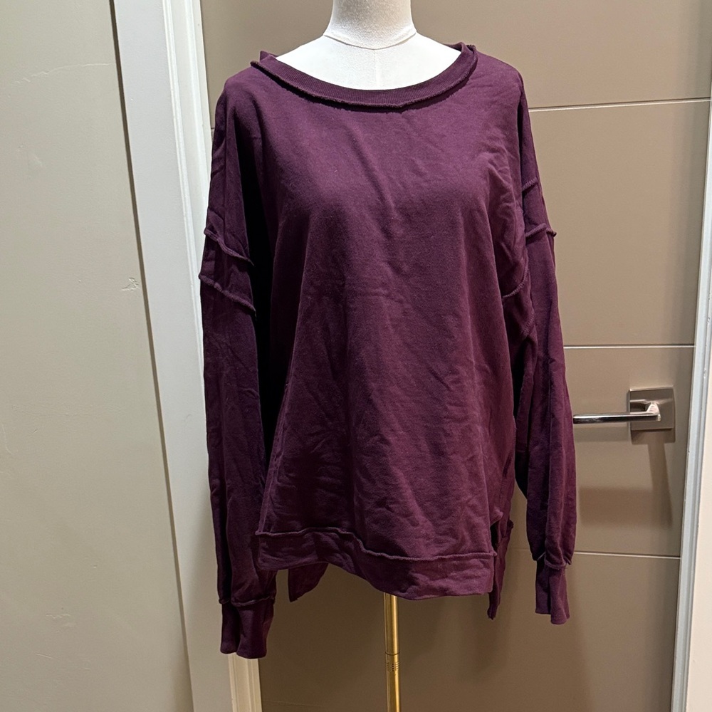 Zenana Outfitters Purple Crew Neck Sweater